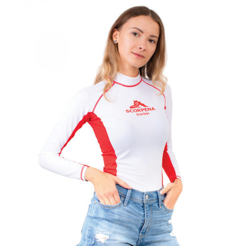Гидрофутболка лайкр. Scorpena Swim белая женск.