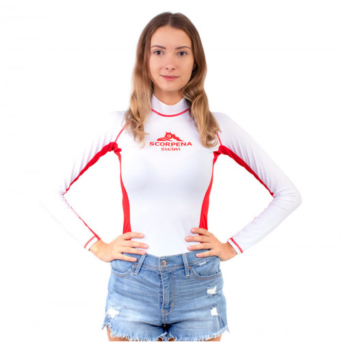Гидрофутболка лайкр. Scorpena Swim белая женск.