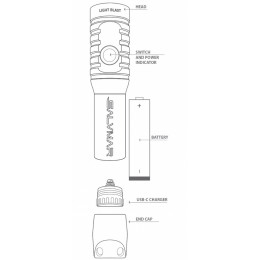 Фонарь Salvimar BLAST 1200 люмен, 1 диод, 1 аккумулятор 18650, ХОЛОДНЫЙ свет