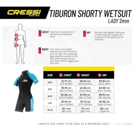 Гидрокостюм короткий TIBURON жен. черный/аквамарин 2 мм Cressi