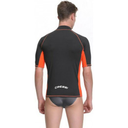 Футболка из лайкры с коротким рукавом RASH GUARD муж. черно-оранжевая Cressi
