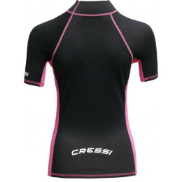 Футболка из лайкры с коротким рукавом RASH GUARD жен. черно-розовая Cressi