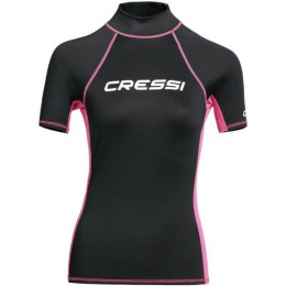 Футболка из лайкры с коротким рукавом RASH GUARD жен. черно-розовая Cressi