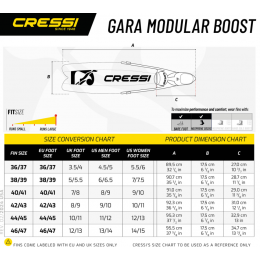 Ласты GARA MODULAR TURBO BOOST черные