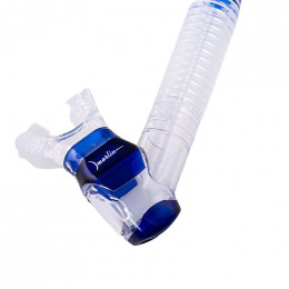 Трубка Marlin Dry Lux blue/clear прямая гофра