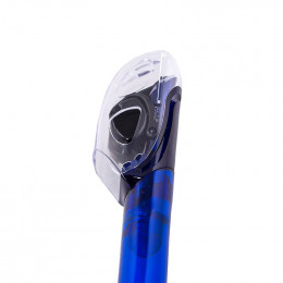Трубка Marlin Dry Lux blue/clear прямая гофра